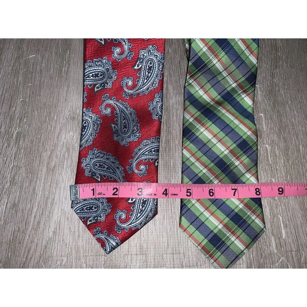 Romario Manzini Men's Silk Necktie‎ Set Multicolor Paisley 2 Piece